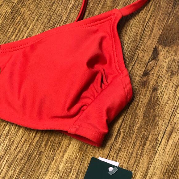 Wild Fable Red and Gold Dual Ring Keyhole Bralette Bikini Top Size XS - Picture 9 of 14